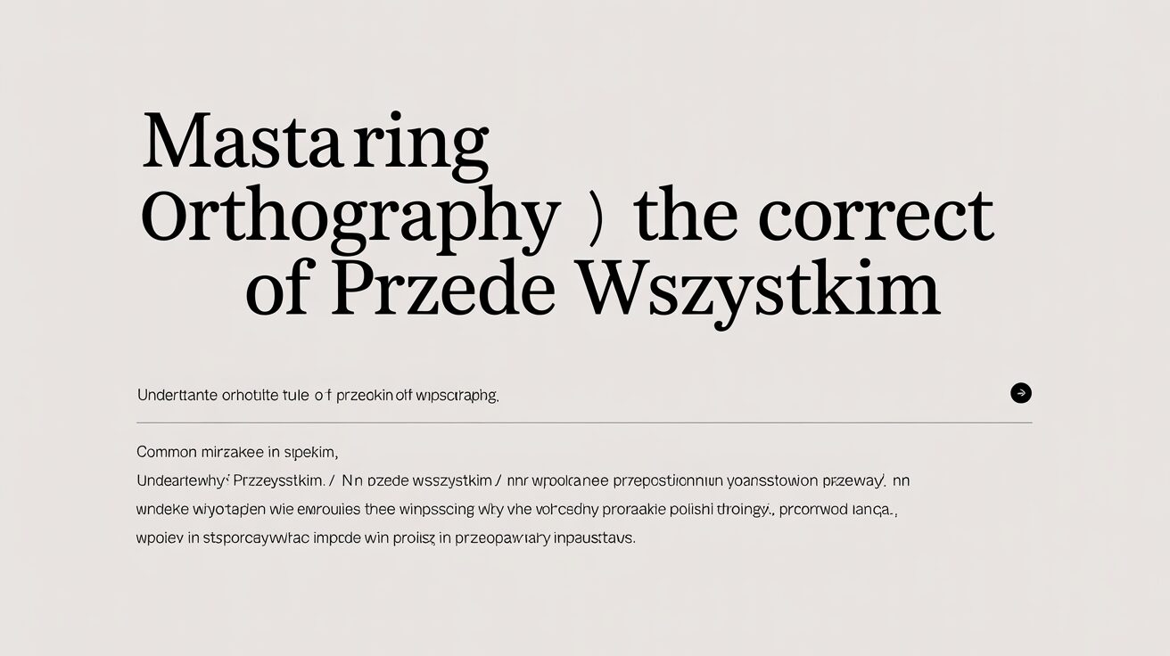 Jak Się Pisze Przede Wszystkim?